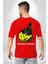 Gülen Surat Mutluluk Geçicidir Kadın Erkek Ön Minimal Sırt Baskılı Kırmızı Pamuklu Tişört 2