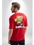 Voleybolcu Oyuncak Ayı Kadın Erkek Ön Minimal Sırt Baskılı Kırmızı Pamuklu Tişört 2