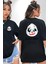 Panda Tatlı Ayıcık Dövmeli Kadın Erkek Ön Minimal Sırt Baskılı Siyah Pamuklu Tişört 1