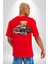 Sokak Kralı Havalı Araba Tatlı Ayı Kadın Erkek Ön Minimal Sırt Baskılı Kırmızı Pamuklu Tişört 2