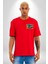 Modern Sanat Tablosu Kadın Erkek Ön Minimal Sırt Baskılı Kırmızı Pamuklu Tişört 2