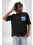 Beni Gülümset Kaset Kadın Erkek Ön Minimal Sırt Baskılı Siyah Pamuklu Tişört 3