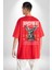 Cezanın Sonu Melek ve Yunan Insanı Kadın Erkek Ön Minimal Sırt Baskılı Kırmızı Pamuklu Tişört 2