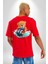 Jetski Süren Oyuncak Ayı Kadın Erkek Ön Minimal Sırt Baskılı Kırmızı Pamuklu Tişört 4