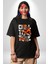 Kaykaylı Sweatli Maymun Sokak Tarzı Kadın Erkek Ön Baskılı Siyah Pamuklu Tişört Penye Klasik 1