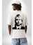 Kurt Cobain Nirvana Gitarist Kadın Erkek Ön Minimal Sırt Baskılı Beyaz Pamuklu Tişört 4