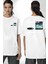 Büyük Şehir Ufo Sokak Tasarımı Kadın Erkek Ön Minimal Sırt Baskılı Beyaz Pamuklu Tişört 4