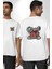 Sokak Tarzı Tarz Ayakkabı Kadın Erkek Ön Minimal Sırt Baskılı Beyaz Pamuklu Tişört 1