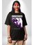 Takıntılı Havalı Kadın Kadın Erkek Ön Baskılı Siyah Pamuklu Tişört Penye Klasik 2