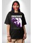 Takıntılı Havalı Kadın Kadın Erkek Ön Baskılı Siyah Pamuklu Tişört Penye Klasik 3