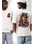 Sokak Tarzı Grafiti Kadın Kadın Erkek Ön Minimal Sırt Baskılı Beyaz Pamuklu Tişört 1