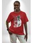 Asker Kurt Börü Kadın Erkek Ön Baskılı Kırmızı Pamuklu Tişört Penye Klasik 1
