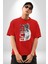 Asker Kurt Börü Kadın Erkek Ön Baskılı Kırmızı Pamuklu Tişört Penye Klasik 2