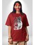 Asker Kurt Börü Kadın Erkek Ön Baskılı Kırmızı Pamuklu Tişört Penye Klasik 3