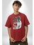 Asker Kurt Börü Kadın Erkek Ön Baskılı Kırmızı Pamuklu Tişört Penye Klasik 5