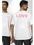 Aşk Hayatı Tatlı Kılan Gizli Bileşendir Kadın Erkek Ön Minimal Sırt Baskılı Beyaz Pamuklu Tişört 1
