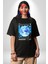 Dünya Tekno Sokak Tarzı Kadın Erkek Ön Baskılı Siyah Pamuklu Tişört Penye Klasik 3