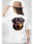 Rottweiler Alman Irkı Köpek Kadın Erkek Ön Minimal Sırt Baskılı Beyaz Pamuklu Tişört 5