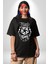 Tribal Gear Logo Kadın Erkek Ön Baskılı Siyah Pamuklu Tişört Penye Klasik 2