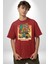 Yolculuğun Tadını Çıkart Barış Vosvosu Kadın Erkek Ön Baskılı Kırmızı Pamuklu Tişört Penye Klasik 2