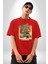 Yolculuğun Tadını Çıkart Barış Vosvosu Kadın Erkek Ön Baskılı Kırmızı Pamuklu Tişört Penye Klasik 5