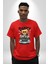 Para Babası Oyuncak Ayı Kadın Erkek Ön Baskılı Kırmızı Pamuklu Tişört Penye Klasik 2