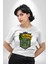 Slytherin Yılan Logo Kadın Erkek Ön Baskılı Beyaz Pamuklu Tişört Penye Klasik 3