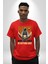 Kaybolmaktan Asla Bıkma Astronot Kadın Erkek Ön Baskılı Kırmızı Pamuklu Tişört Penye Klasik 5