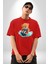 Jetski Süren Oyuncak Ayı Kadın Erkek Ön Baskılı Kırmızı Pamuklu Tişört Penye Klasik 5