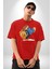 Break Dance Yapan Oyuncak Ayı Kadın Erkek Ön Baskılı Kırmızı Pamuklu Tişört Penye Klasik 3