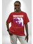 Takıntılı Havalı Kadın Kadın Erkek Ön Baskılı Kırmızı Pamuklu Tişört Penye Klasik 2