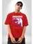 Takıntılı Havalı Kadın Kadın Erkek Ön Baskılı Kırmızı Pamuklu Tişört Penye Klasik 3