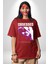 Takıntılı Havalı Kadın Kadın Erkek Ön Baskılı Kırmızı Pamuklu Tişört Penye Klasik 4