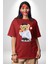 Boşver Oyuncak Tatlı Ayı Kadın Erkek Ön Baskılı Kırmızı Pamuklu Tişört Penye Klasik 1