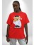Boşver Oyuncak Tatlı Ayı Kadın Erkek Ön Baskılı Kırmızı Pamuklu Tişört Penye Klasik 4