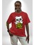 Havalı Panda Limit Yok Kadın Erkek Ön Baskılı Kırmızı Pamuklu Tişört Penye Klasik 4
