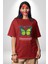 Kelebek Sokak Tarzı Kadın Erkek Ön Baskılı Kırmızı Pamuklu Tişört Penye Klasik 3
