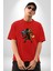 Büyücü Mumya Karakter Kadın Erkek Ön Baskılı Kırmızı Pamuklu Tişört Penye Klasik 2
