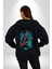 Gitarist Kurukafa Şapkalı Havalı Kadın Erkek Baskılı Fermuarlı Kapüşonlu Hırka Sweatshirt 3