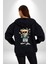 Zengin Çocuk Oyuncak Ayı Kadın Erkek Baskılı Fermuarlı Kapüşonlu Hırka Sweatshirt 5