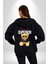 Romantik Oyuncak Ayı Kadın Erkek Baskılı Fermuarlı Kapüşonlu Hırka Sweatshirt 3