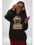 Kendin Için Savaş Pilot Yavru Pug Kadın Erkek Baskılı Üç Iplik Siyah Kapüşonlu Hodie Sweatshirt 5