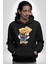 Tatlı Sevgililer Günü Oyuncak Ayı Kadın Erkek Baskılı Üç Iplik Siyah Kapüşonlu Hodie Sweatshirt 5
