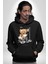 Zaman Oyuncak Ayı Kadın Erkek Baskılı Üç Iplik Siyah Kapüşonlu Hodie Sweatshirt 2