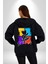 Rengarenk Kaykaylı Oyuncak Ayı Kadın Erkek Baskılı Fermuarlı Kapüşonlu Hırka Sweatshirt 5
