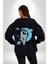 Uzay Ay Içinde Oturan Astronot Kadın Erkek Baskılı Fermuarlı Kapüşonlu Hırka Sweatshirt 3