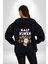 Yarı Insan Yarı Kahve Kadın Erkek Baskılı Fermuarlı Kapüşonlu Hırka Sweatshirt 5