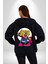 Gaspçı Kaplan Para Tutan Kadın Erkek Baskılı Fermuarlı Kapüşonlu Hırka Sweatshirt 3
