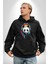 Kulaklıklı Tatlı Havalı Panda Kadın Erkek Baskılı Üç Iplik Siyah Kapüşonlu Hodie Sweatshirt 1