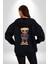 Havalı Oyuncak Ayı Kadın Erkek Baskılı Fermuarlı Kapüşonlu Hırka Sweatshirt 5